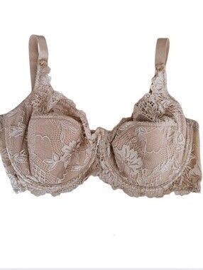 Lace Underwire Bra US 40 G — Soft Nude Blush
